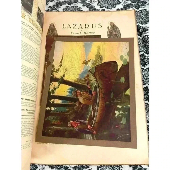 RARE Swedish Art Large Handmade Book 1922 Antique Artwork Reprints Cover - Picture 4 of 9